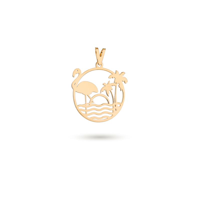 آویز گردنبند طلا زنانه سالیا گلد طرح جزیره M0170