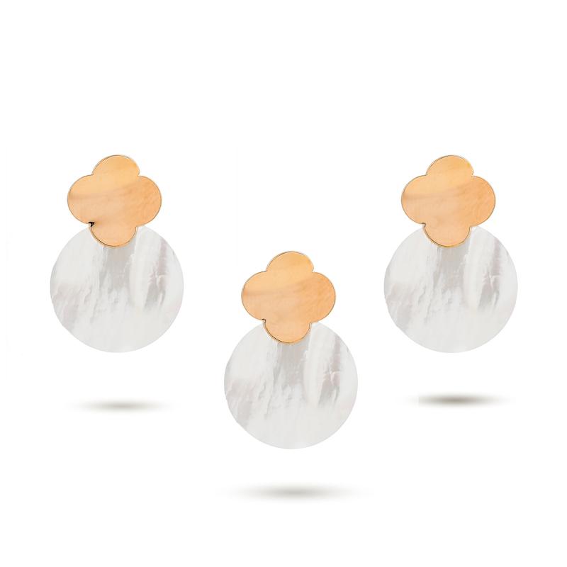 نیم ست طلا زنانه صدفی N0032