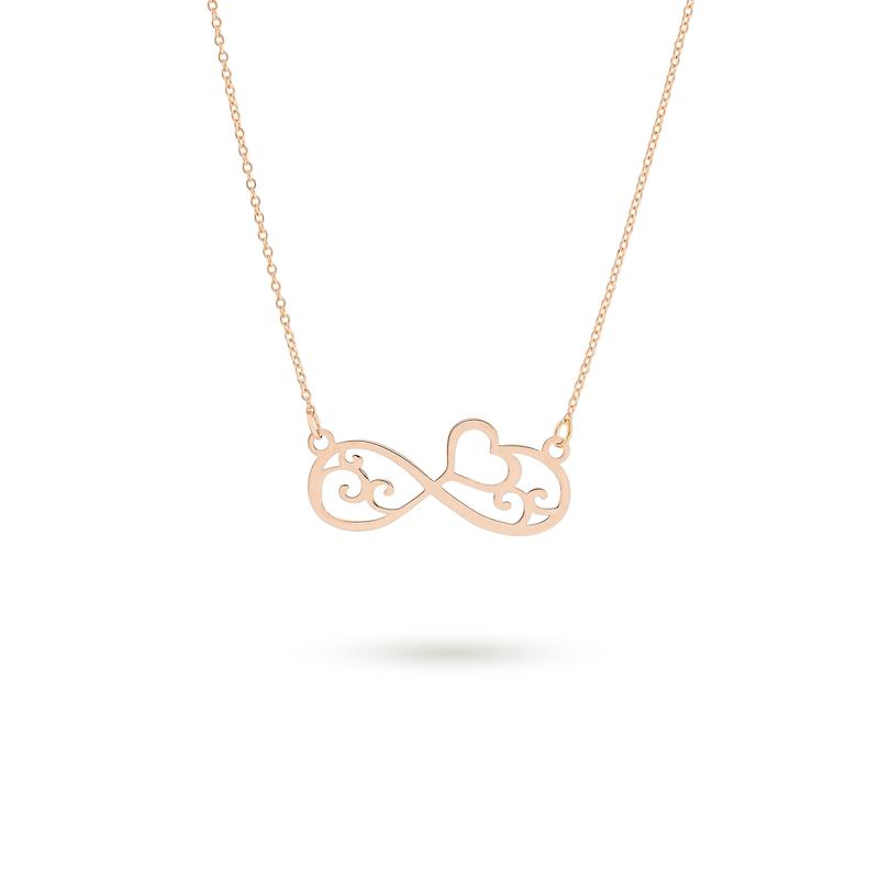 گردنبند طلا زنانه متصل طرح بینهایت B0014