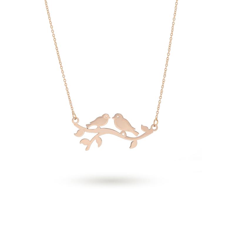 گردنبند طلا زنانه متصل طرح پرنده b0082