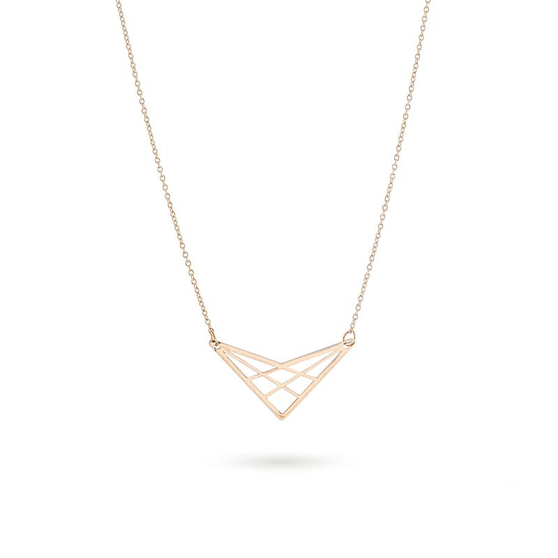 گردنبند طلا زنانه متصل طرح هندسی b0084