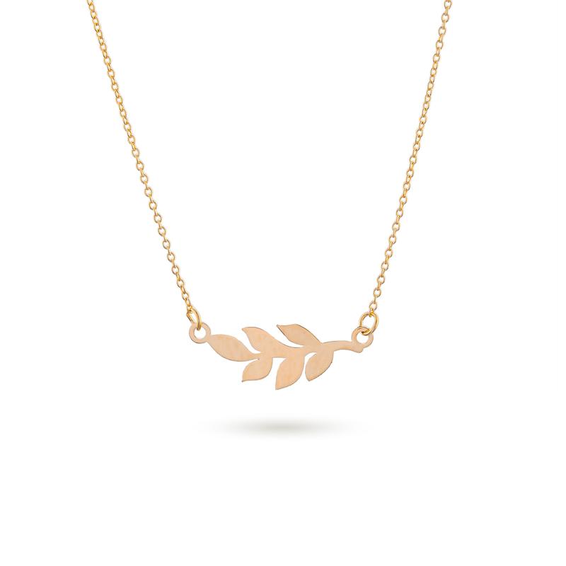 گردنبند طلا زنانه متصل طرح برگ b0085