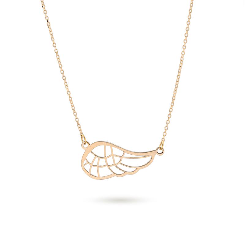 گردنبند طلا زنانه متصل طرح بال فرشته B0012