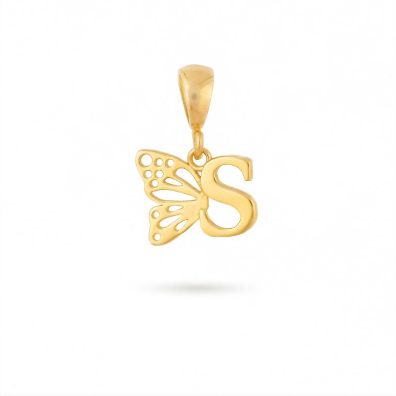 آویز گردنبند حرف S پروانه M0060