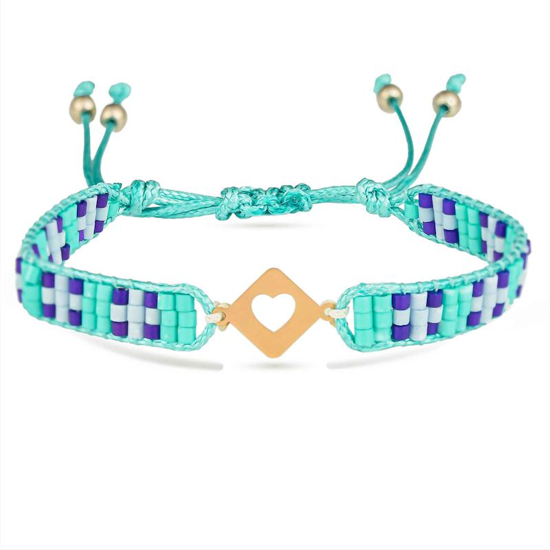 دستبند طلا زنانه مدل آسانسوری طرح قلب d0005