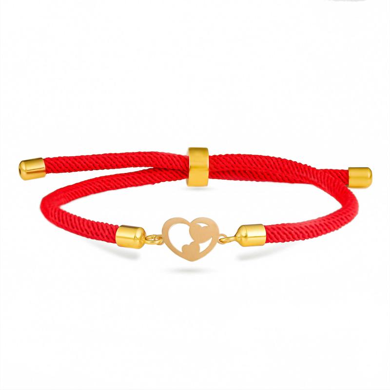 دستبند طلا زنانه مدل آسانسوری طرح قلب d0029