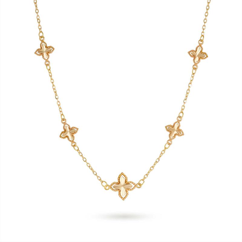 گردنبند طلا زنانه طرح گل b0006