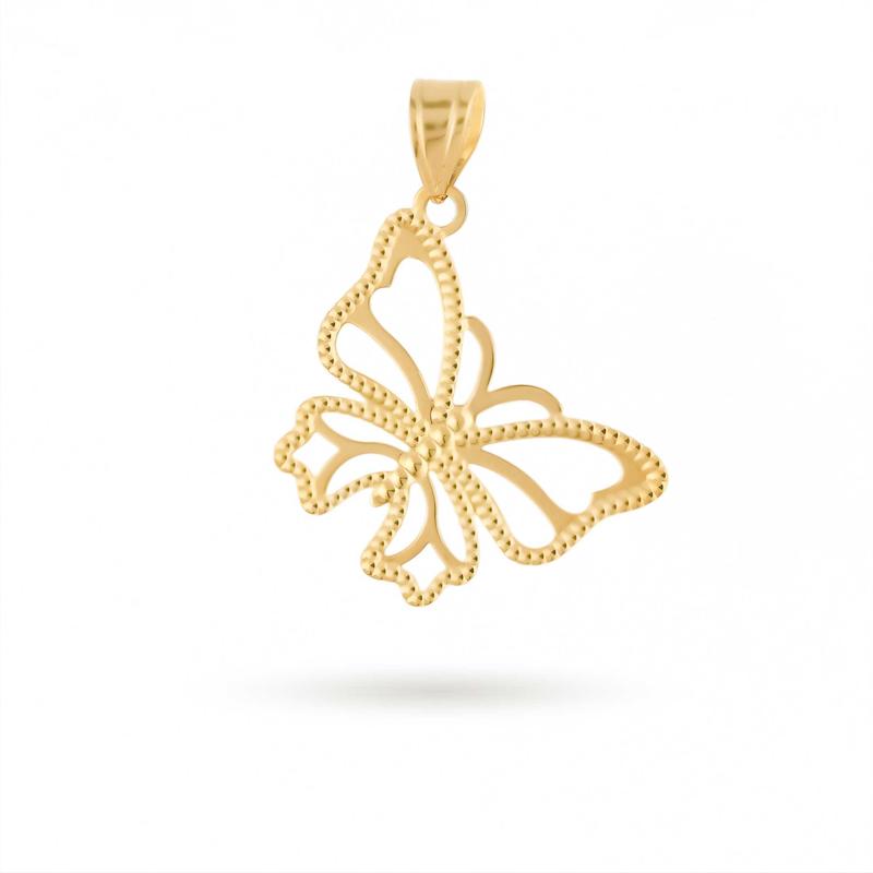 آویز گردنبند طلا طرح پروانه M0031