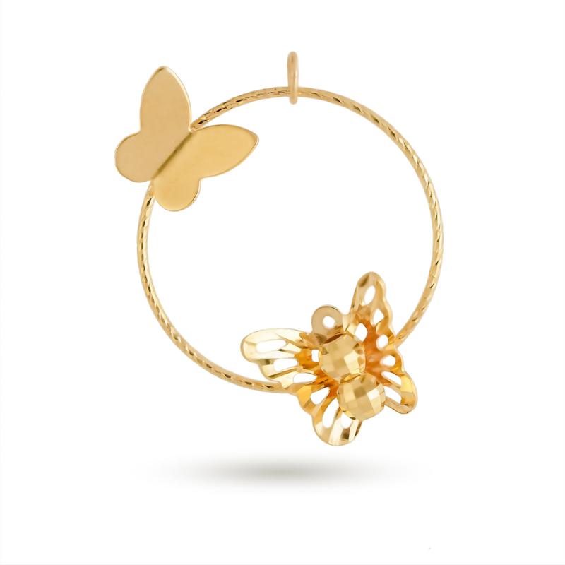 آویز گردنبند طلا طرح پروانه M0038