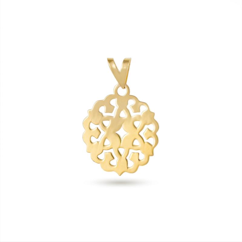 آویز گردنبند طلا طرح گل M0209