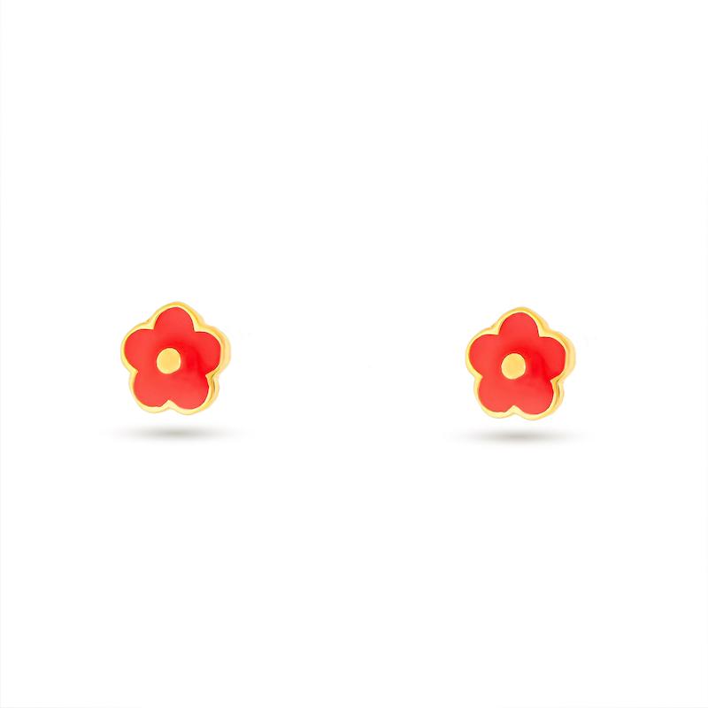 گوشواره میخی طلا 18 عیار بچگانه مدل گل G0139