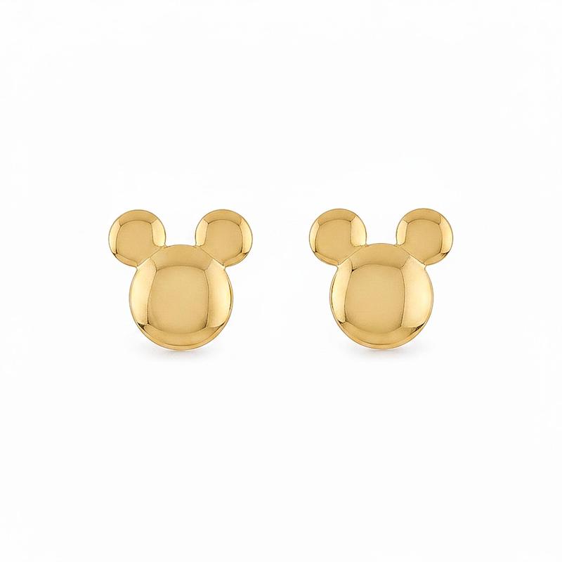 گوشواره میخی طلا 18 عیار زنانه مدل میکی موس G0024a
