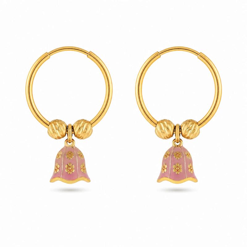گوشواره حلقه ای طلا 18 عیار بچگانه مدل البرنادو G0167