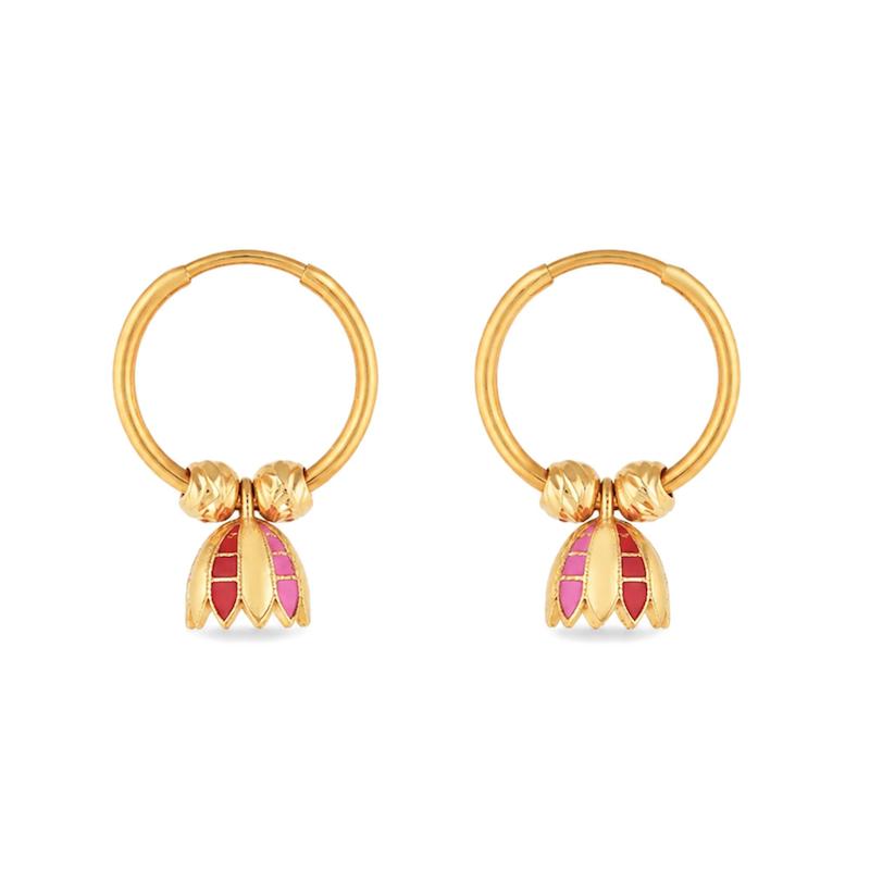 گوشواره حلقه ای طلا 18 عیار بچگانه مدل البرنادو G0169