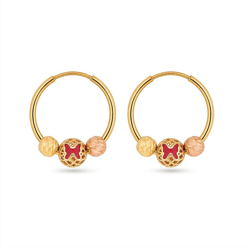 گوشواره حلقه ای طلا 18 عیار بچگانه مدل البرنادو G0170