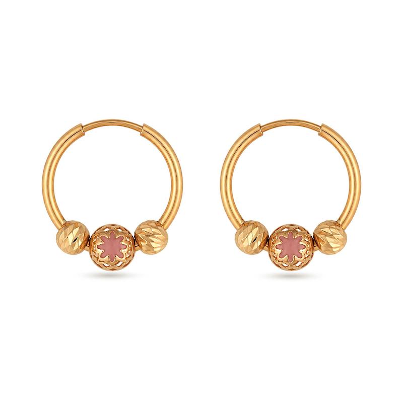 گوشواره حلقه ای طلا 18 عیار بچگانه مدل البرنادو G0172