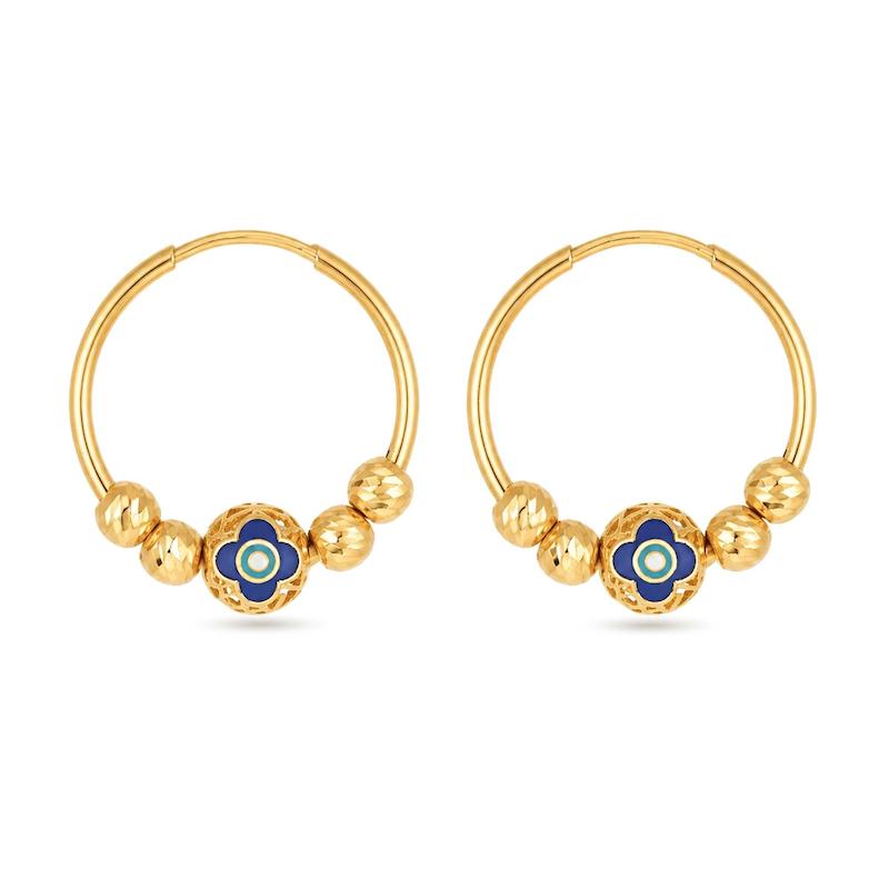 گوشواره حلقه ای طلا 18 عیار بچگانه مدل البرنادو G0164