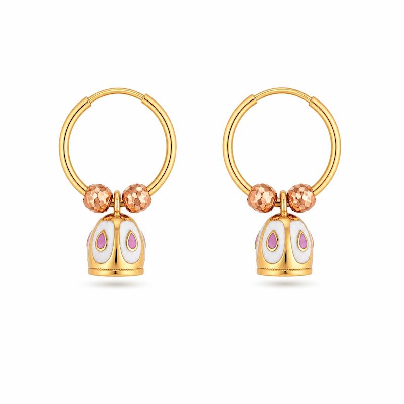 گوشواره حلقه ای طلا 18 عیار بچگانه مدل البرنادو G0168