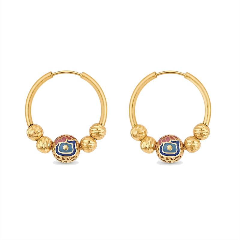 گوشواره حلقه ای طلا 18 عیار بچگانه مدل البرنادو G0166