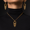 نیم ست طلا 18 عیار مدل خلیجی قلب N0063