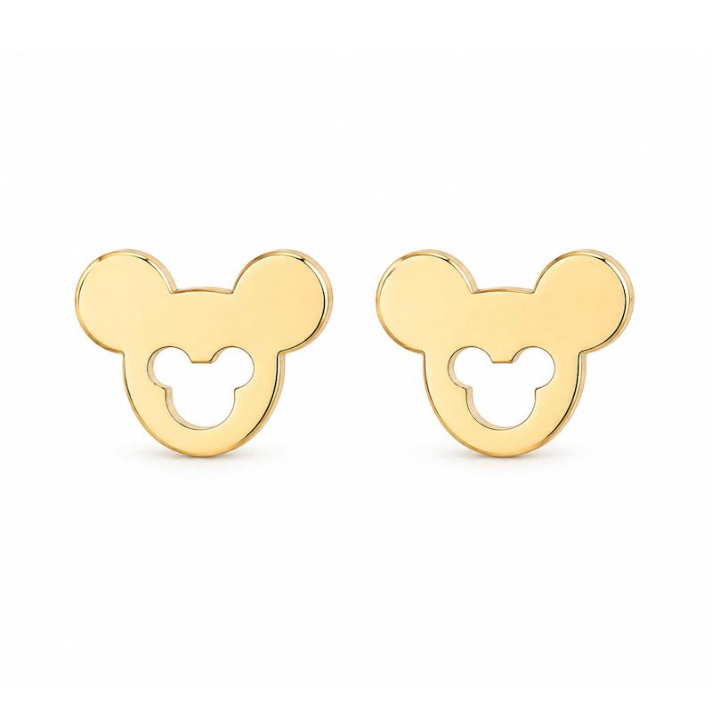 گوشواره طلا 18 عیار میخی مدل میکی موس G0162w