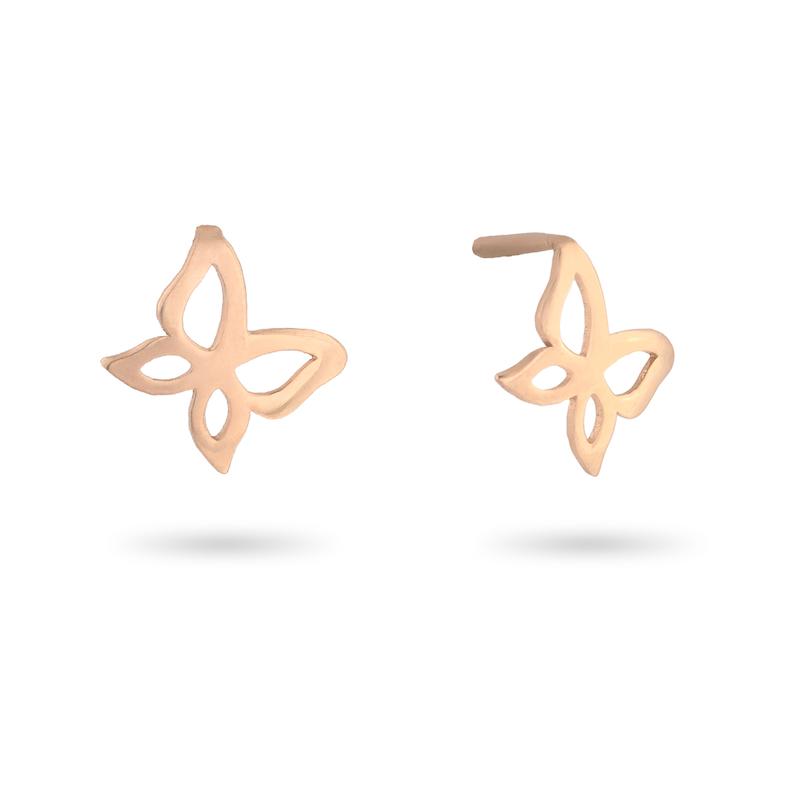 گوشواره طلا زنانه میخی طرح پروانه g0089