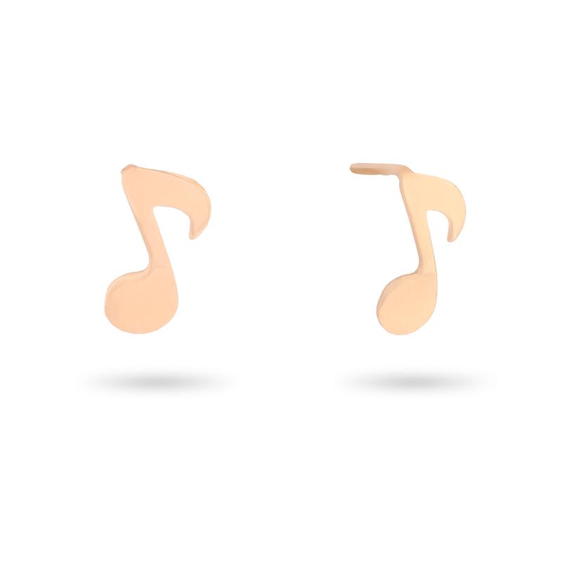 گوشواره طلا زنانه میخی طرح نوت موسیقی g0086