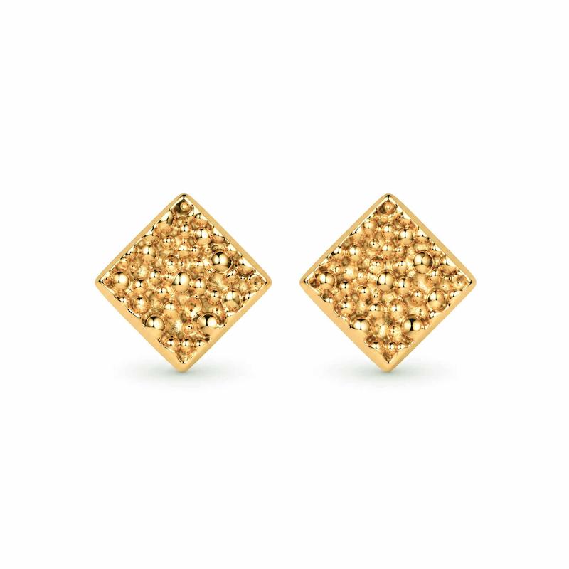 گوشواره میخی طلا 18 عیار مدل حبابی G0214