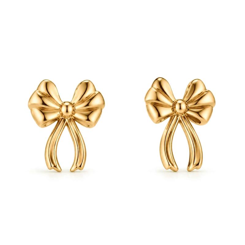 گوشواره میخی طلا 18 عیار مدل پاپیون G0202