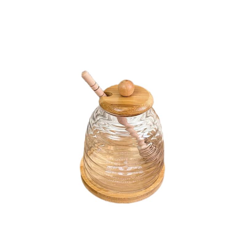 عسل‌خوری پیرکس با درب و زیره بامبو