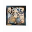 تابلوی دکوراتیو برجسته طرح گلدان‌های آبی (سایز ۳۰*۳۰)