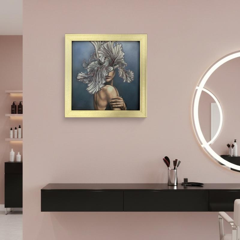 تابلوی هنری طرح برجسته (30x30) با فریم پی‌وی‌سی