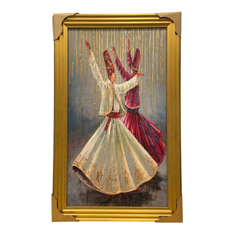 تابلو دکوراتیو برجسته 70*40 سانتیمتر رقص سماع