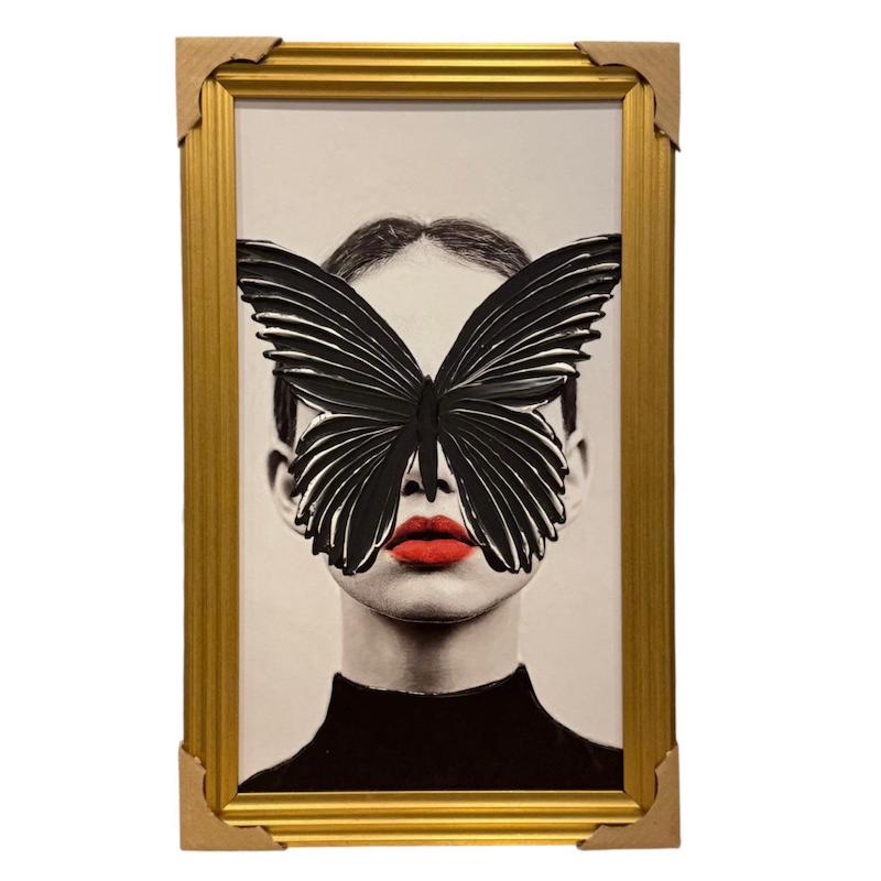 تابلو دکوراتیو برجسته 70*40 پروانه