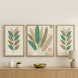 تابلو دکوراتیو برجسته سه تیکه طرح برگ