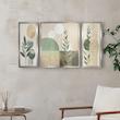 تابلو دکوراتیو برجسته سه تیکه طرح برگ‌مینیمال