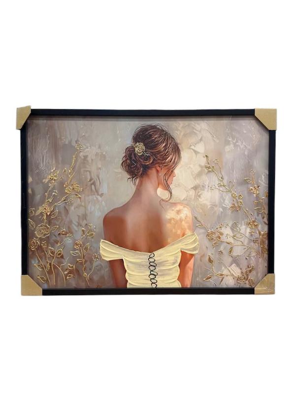 تابلو دکوراتیو برجسته ابعاد 110*80 طرح لیدی