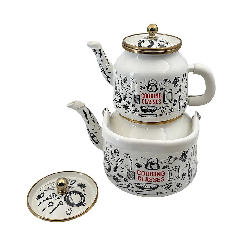 کتری قوری لعابی ۲.۵ لیتری لایت Light ترکیه مدل COOKING CLASSES