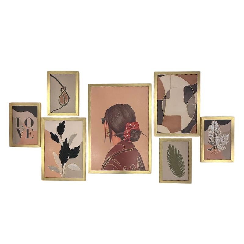 تابلو دکوراتیو 7 تکه با فریم pvc طرح برجسته