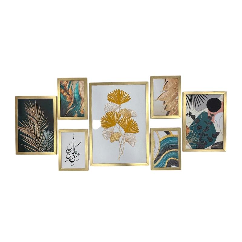 تابلو دکوراتیو 7 تکه با فریم pvc طرح برجسته 