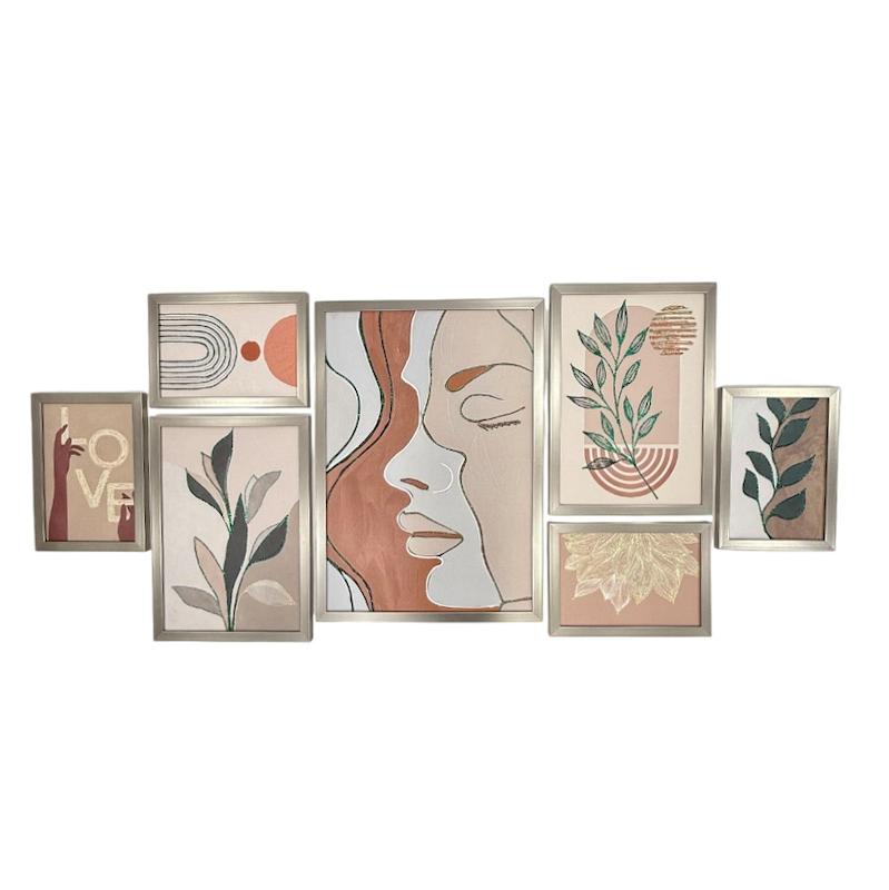 تابلو دکوراتیو 7 تکه برجسته با فریم پی وی سی