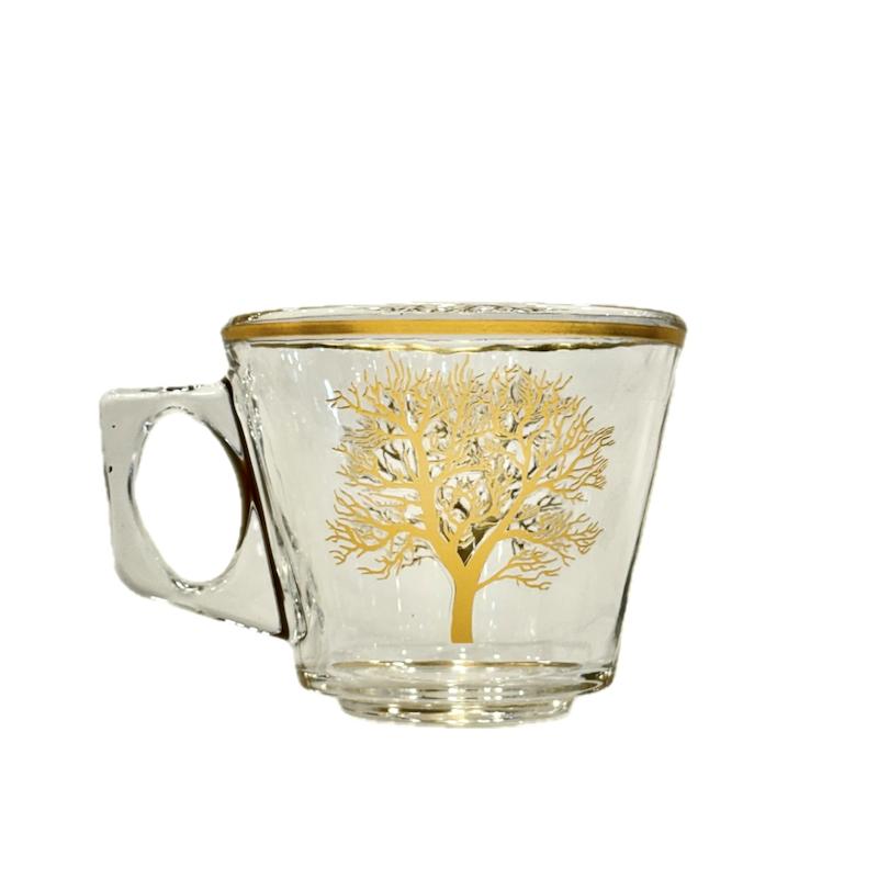 فنجان چای خوری 6 نفره طلاکوب مجلسی کد 181