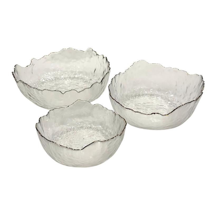 کاسه سه سایز دفرمه لبه طلایی