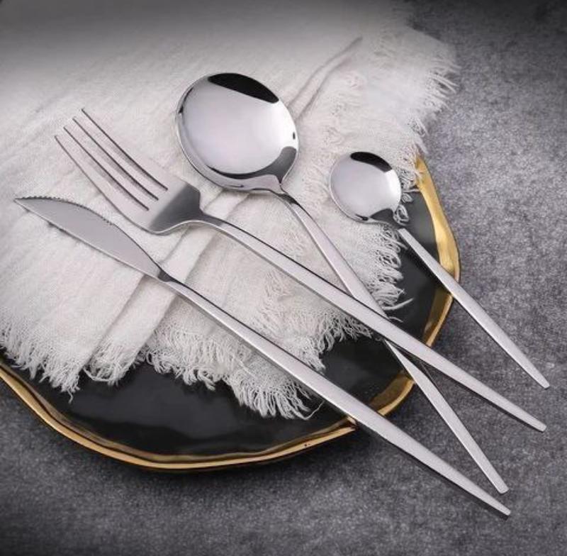 قاشق و چنگال استیل گرد 6 نفره 24 پارچه برند دنی هوم 
