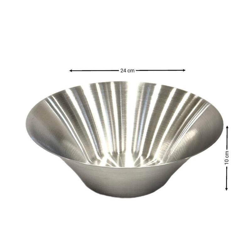کاسه مخروطی استیل نقره ای
