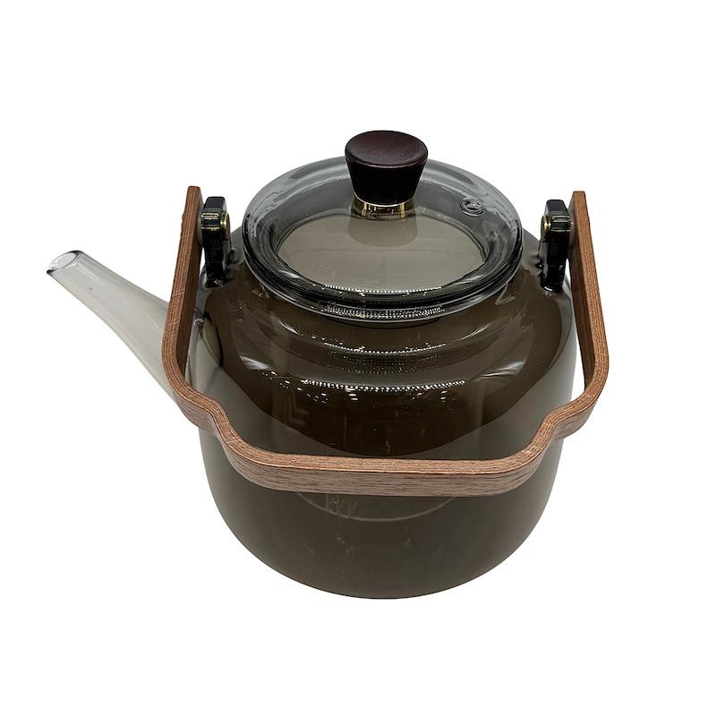 قوری دودی پیرکس با دسته چوبی کد 222 