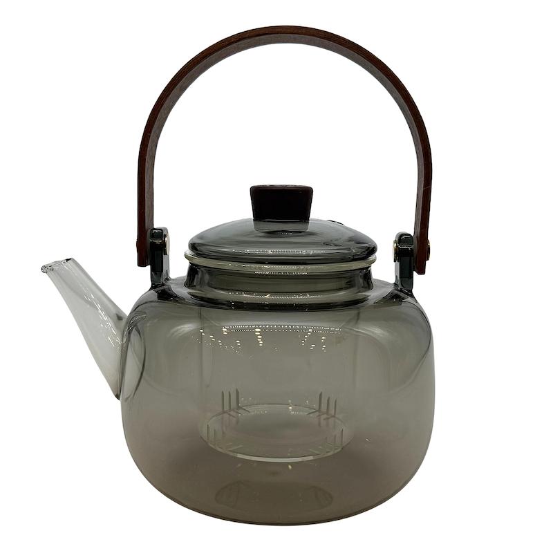 قوری دودی پیرکس با دسته چوبی کد 111 