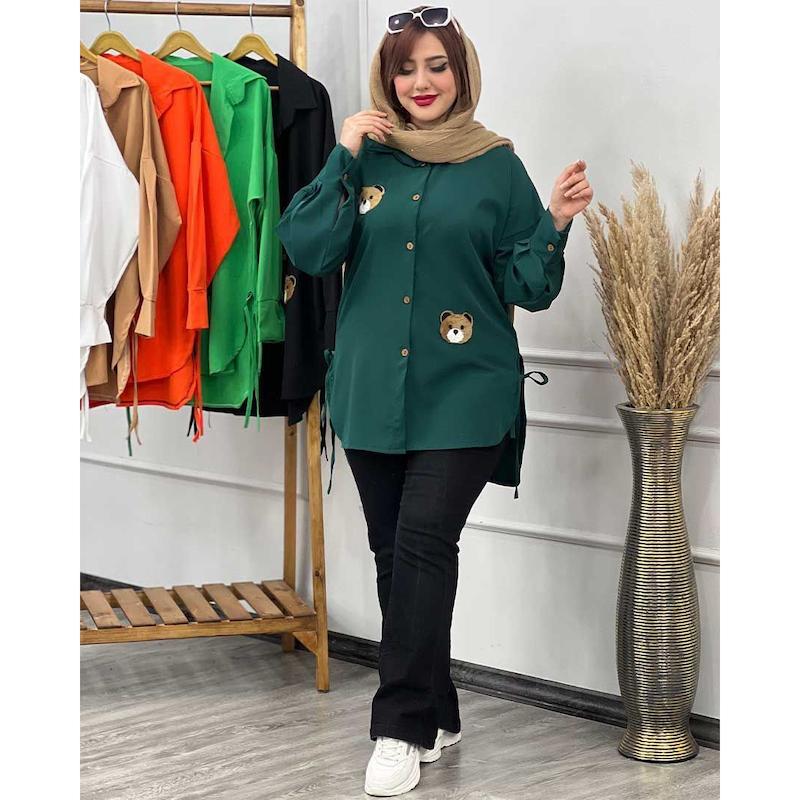 شومیز مانتویی استیکر خرسی🌜🦚