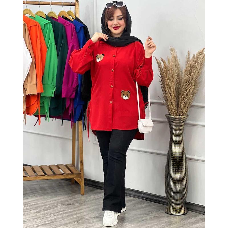 شومیز مانتویی استیکر خرسی🌜🦚