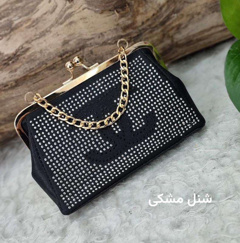 کیف مجلسی دهنه دار مدل شنل نگینی 🦜🦜🦜